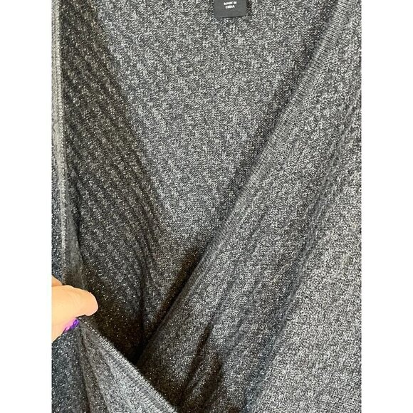 Lane Bryant Dress 22 Gray Midi Sweater Metallic Neutral Retro Minimalist Goth - Picture 10 of 16